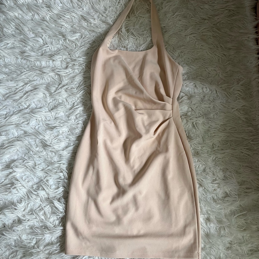 Elegant Cream Halter Dress